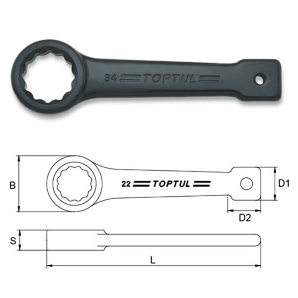 Kunci Slogging Ring Wrench 46mm TopTul AAAR4646-31960