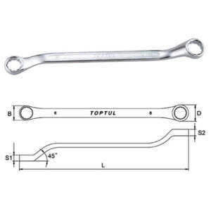 Kunci Double Ring Wrench 45 Deg Offset 10x11mm Toptul AAEH1011-0