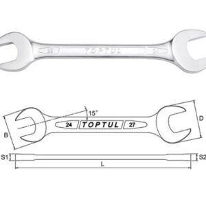 Kunci Pas Double Open End Wrench 32x36mm Toptul AAEJ3236-0
