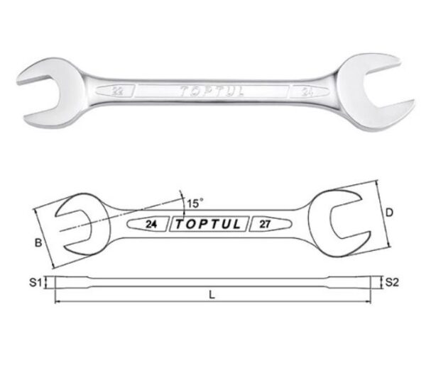 Kunci Pas Double Open End Wrench 32x36mm Toptul AAEJ3236-0
