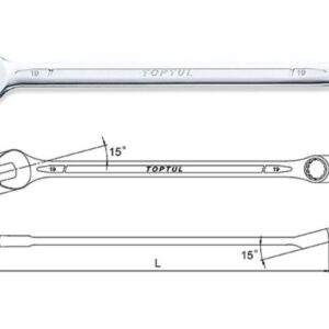 Kunci Kombinasi Extra Long Combination Wrench 15 Deg Offset 10mm Toptul AAEL1010-0