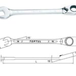 Kunci Kombinasi Reversible Ratchet Combination Wrench 18mm Toptul ABEA1818-0