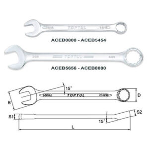 Kunci Kombinasi Standard Combination Wrench 15 Deg Offset SAE 1-1/4 inch Toptul ACEB4040-0