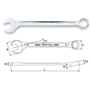 Kunci Kombinasi Super-Torque Combination Wrench 15 Deg Offset SAE 1 inch Toptul ACEW3232-0