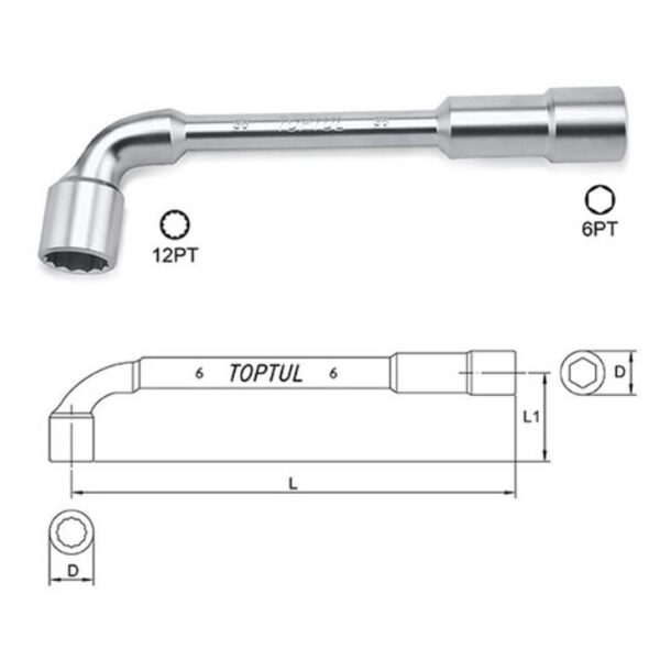 Kunci Sock Angled Socket Wrench 26mm Toptul AEAE2626-32537