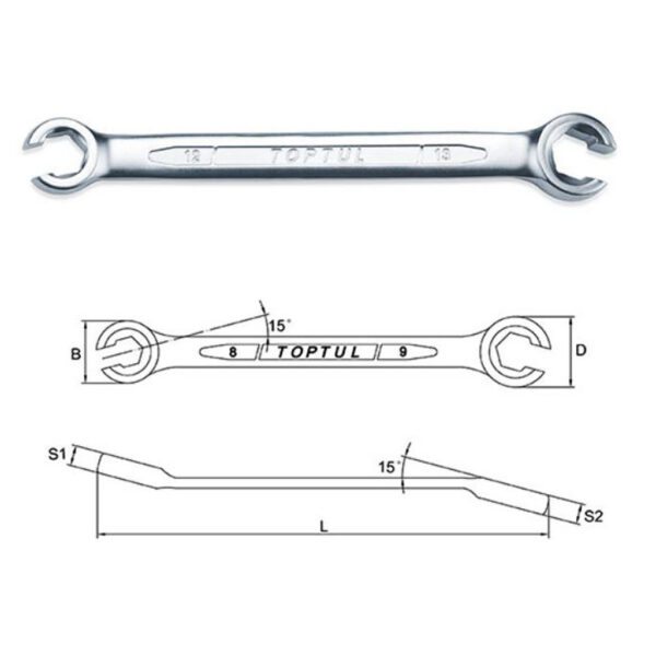 Kunci Pas 6Point Flare Nut Wrench 11x13mm Toptul AEEA1113-32569