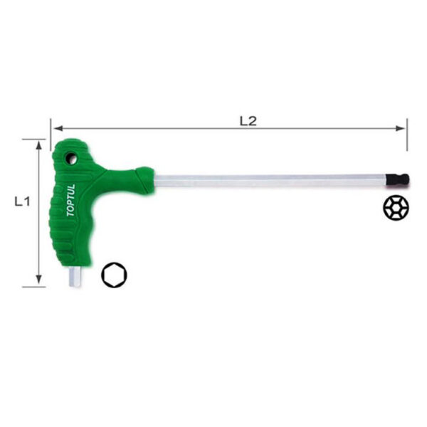 Kunci L-Type Two Way Ball Point Hex Key Wrench 4mm Toptul AGCA0415-32687