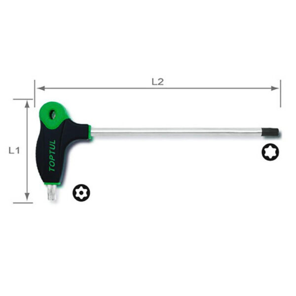 Kunci L Two Way Star Tamperproof Key Wrench T20 Toptul AIED2014-32718