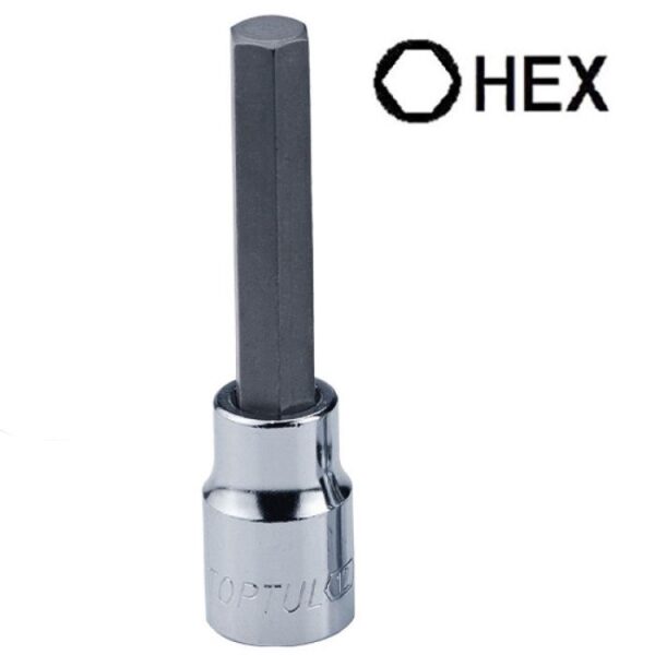 Kunci Sock Hex Bit Socket Extra Long 1/2" 12.5mm SQ 6mm TOPTUL BCEA160652-33212