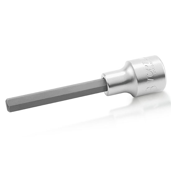 Kunci Sock Hex Bit Socket Extra Long 1/2" 12.5mm SQ 8mm TOPTUL BCEA160852-0