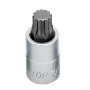 Kunci Sock Spline Bit Sockets Satin 1/2" DR M8 55 mm TOPTUL BCHA160852-0