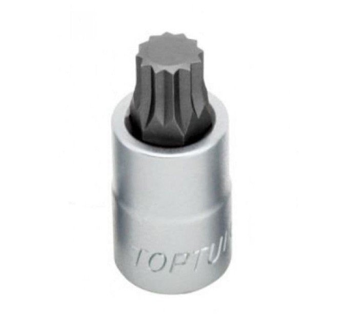 Kunci Sock Spline Bit Sockets Satin 1/2" DR M12 55 mm TOPTUL BCHA161252-0