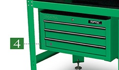 Middle Tool Chest 3-Drawer General Series Green Toptul TBAA0304-0