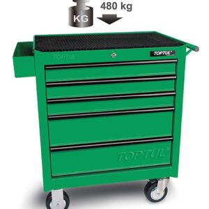 Mobile Tool Trolley 5 Drawer General Series Green Toptul TCAA0501-0