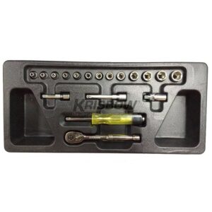 Kunci Sock Socket Sq1/4Inc 4-14 mm 18Pcs With Tray Krisbow 10066260-0