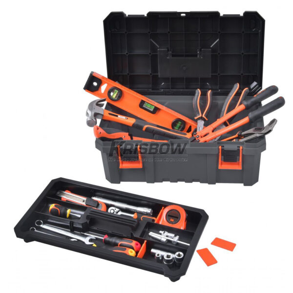 Kotak Perkakas Plastic Toolbox 48 x 27.5 x 20.5 Cm Krisbow 10100907-34012