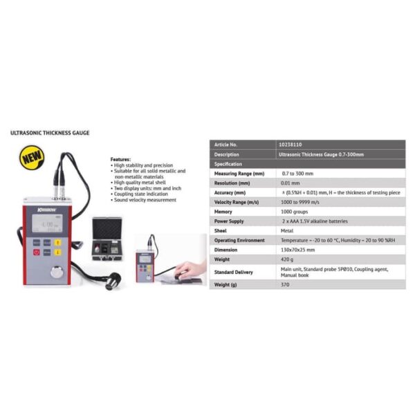 Ultrasonic Thickness Gauge Krisbow 10238110-33643