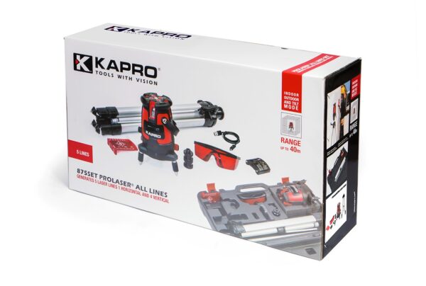 Kapro Laser Marking 875 Prolaser All-Lines Layout Set With Soft Bag (Fullset)-34644