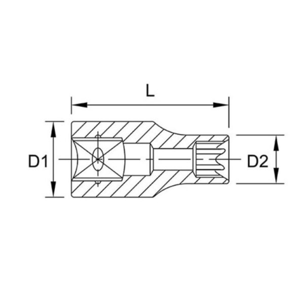 Kunci Sock Star Sockets E10 1Per2 Inch Drive Toptul BAED1610-33525