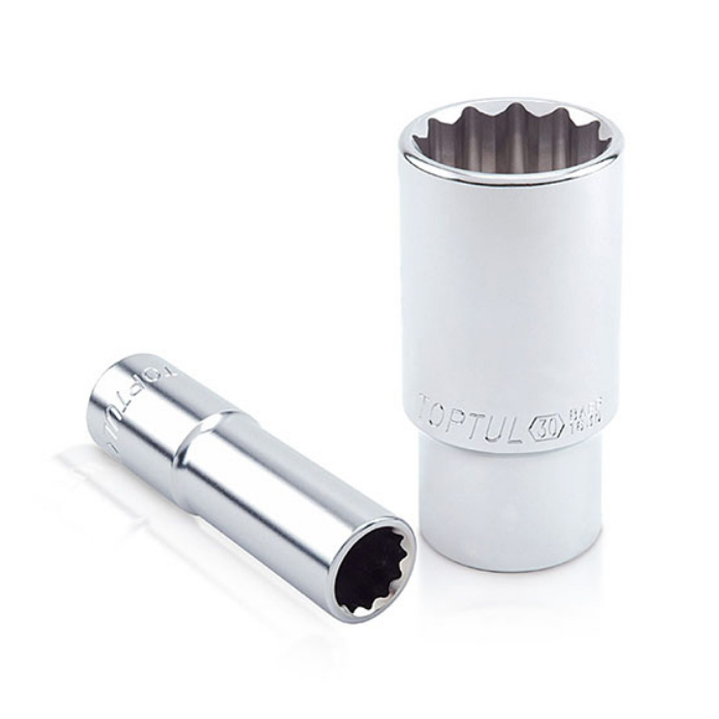 Kunci Sock Deep Sockets 12PT 1/2" Drive 19mm Toptul BAEF1619-0