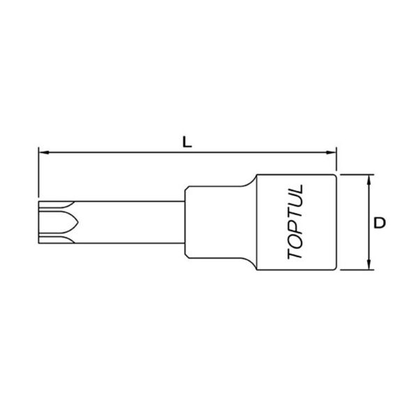 Kunci Sock Star Bit Sockets Long T55 1/2" Dr. Toptul BCXA1655-33770