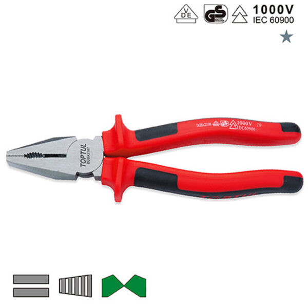 Tang Kombinasi VDE Insulated Combination Pliers 8" Toptul DGBA2108-0