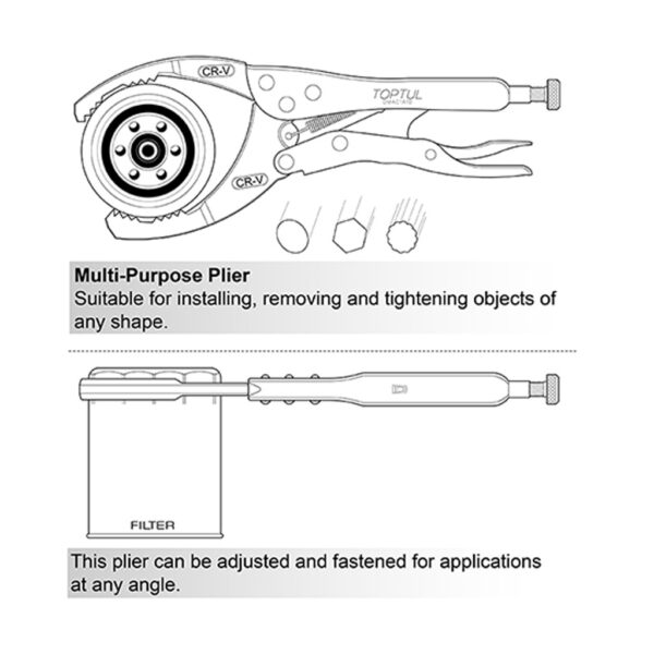 Tang Oil Filter Master Plier 10" Toptul DMAC1A10-34604