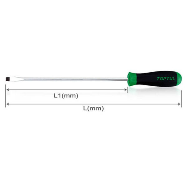 Obeng Extra Long Slotted Anti-Slip Screwdrivers 0.8x4.0 mm Toptul FACB0440-34609