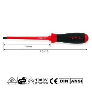 Obeng VDE Insulated Slotted Screwdrivers 0.8x4 mm Toptul FAEB0410-0