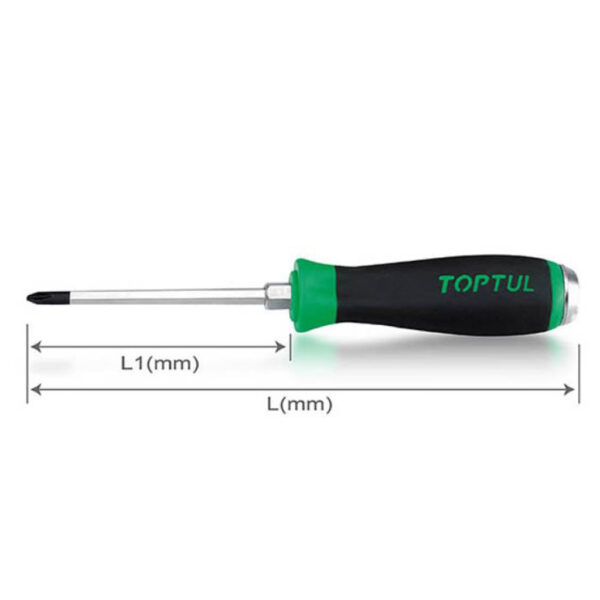 Obeng Go-Thru Phillips Screwdrivers PH1 Toptul FBGB0108-34179