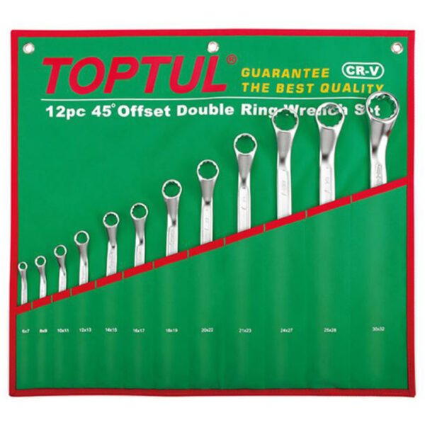Kunci Ring Double Ring Wrench Set 45° Offset 12Pcs Toptul GAAA1202-34214