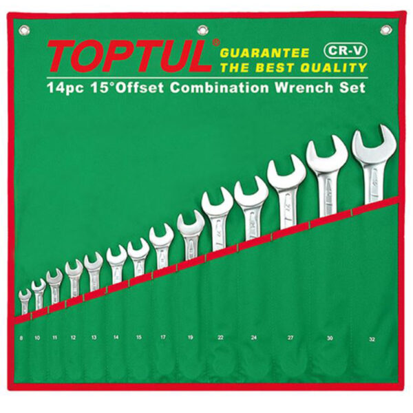 Kunci Kombinasi Standard Combination Wrench Set 15° Offset 16Pcs Toptul GAAA1604-34586