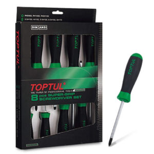 Obeng Slotted & Phillips Super-Grip Screwdriver Set 8pcs Toptul GAAE0807-0