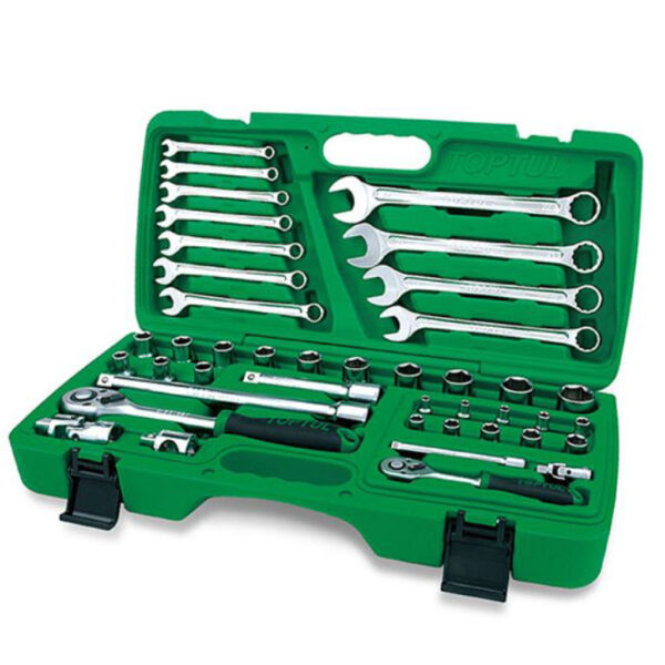 Kunci Sock Flank Socket Wrench Set 1/4" & 1/2" DR. 42pcs Toptul GAAI4201-34577