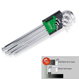 Kunci L Hex Key Extra Long Type Ball Point Wrench Set 9pcs Toptul GAAL0922-0