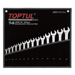 Kunci Set 15° Offset Standard Combination Wrench Set POUCH BAG BLACK TOPTUL GPAB1602-0