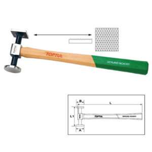 Palu Heavy Shrinking Hammer - Flat Face + Shrill Milled Square Face 100mm Toptul JFAB0133-0