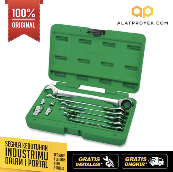 Kunci Kombinasi Pro-Series Ratchet Combination Wrench Set 10pcs Toptul GAAI1004-0