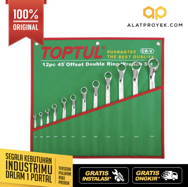 Kunci Ring Double Ring Wrench Set 45° Offset 12Pcs Toptul GAAA1202-0