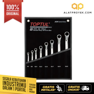 Kunci Set 45° Offset Double Ring Wrench Set POUCH BAG BLACK Satin TOPTUL GPAH0804-0