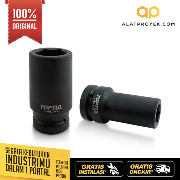 kunci Sock 1" DR. 6PT Flank Deep Impact Sockets 55mm TOPTUL KABE3255-0