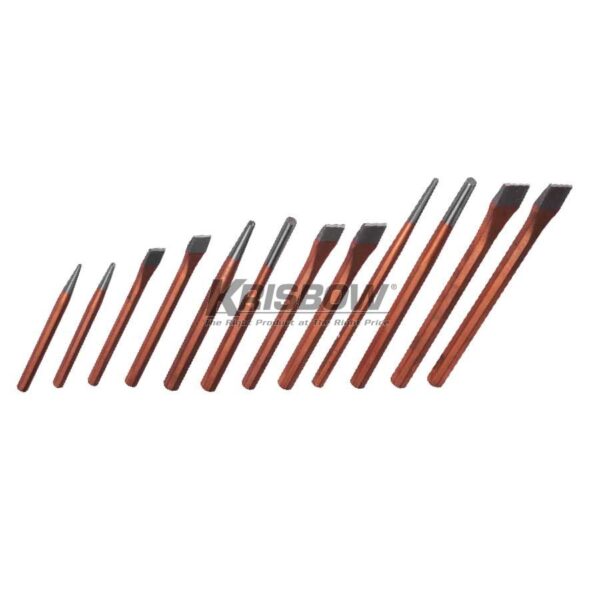Pembuat Lubang Pahat Punch & Chisel Set 12Pcs Krisbow KW0100883-0