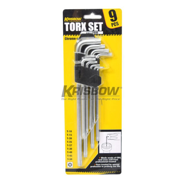 Kunci L Torx Wrench Set L T10-T50 9Pcs Krisbow KW0101640-33321