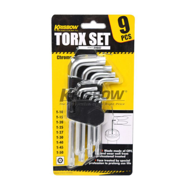 Kunci L Torx Wrench Set S T10-T50 9Pcs Krisbow KW0101642-33325