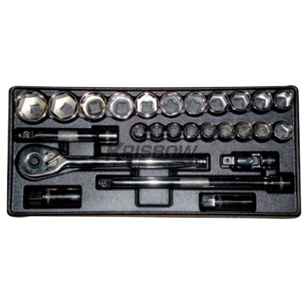 Kunci Sock Socket Set Sq1/2Inc 26Pcs With Tray Krisbow KW0103287-34086