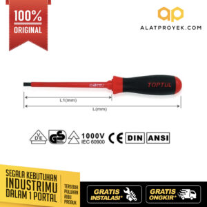 Obeng VDE Insulated Slotted Screwdrivers 0.5x3 mm Toptul FAEB0308-0