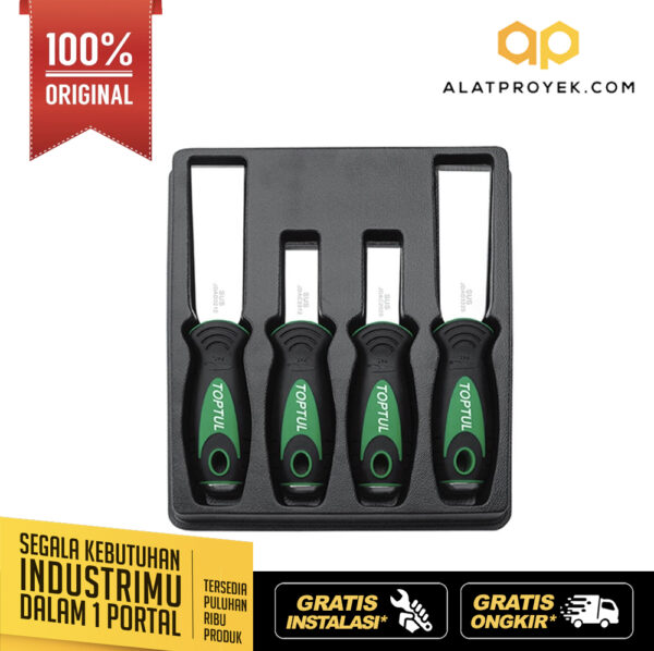 Stainless Steel Pinchweld Scraper Set 4pcs Toptul JGAT0401-0