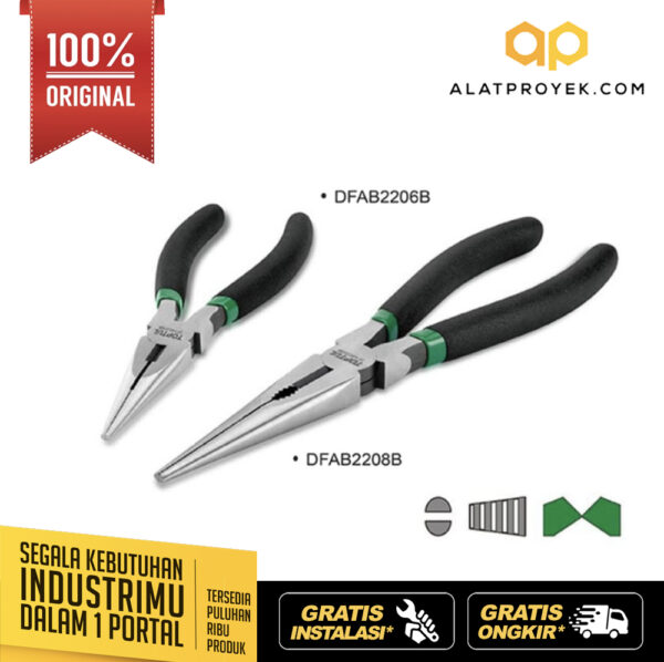 Tang Lancip Long Nose Pliers 8" Toptul DFAB2208B-0