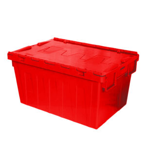 Nestable Container With Lid Red 58 L Krisbow 10133559-0