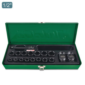 Kunci Sock Flank Impact Socket Set 1/2" DR. 6PT 18pcs Toptul GCAD1807-0